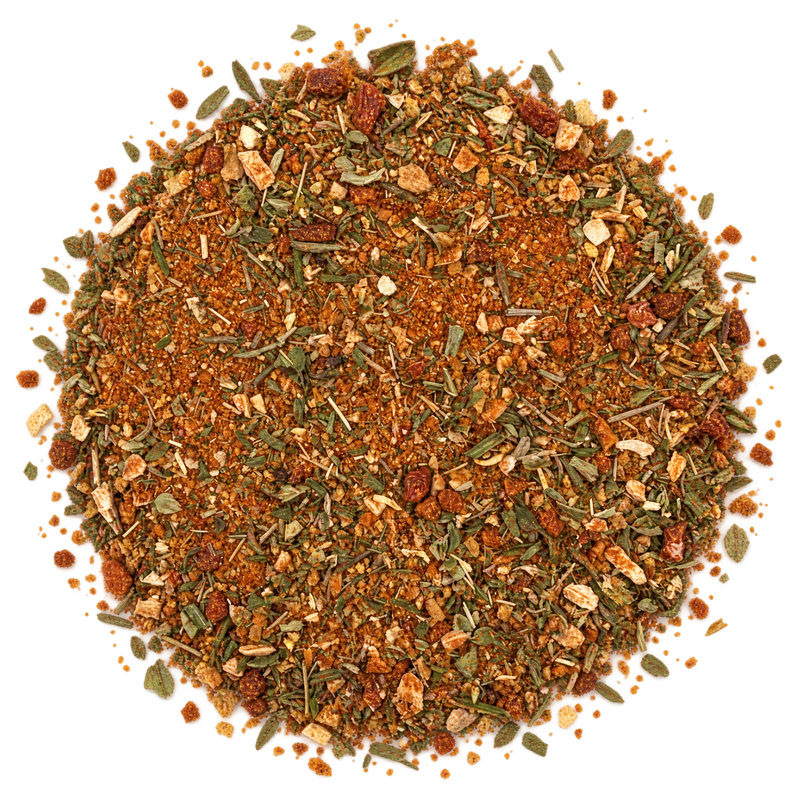 Cajun Gewürz Detailansicht – Paprika, Oregano, Thymian, Zwiebel, Knoblauch, Tomate und Chili
