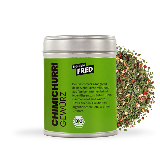 Chimichurri Gewürz Bio – Dose mit Petersilie, Oregano, Paprika, Chili und Knoblauch