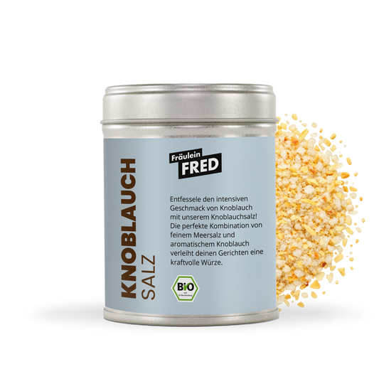Knoblauchsalz Bio – Dose mit Fleur de Sel und getrocknetem Knoblauch