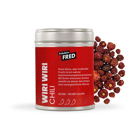 Wiri Wiri Chili Dose mit ganzen getrockneten Kirschchilis